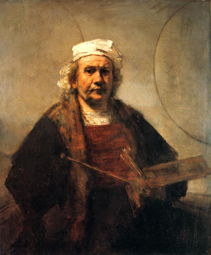 Self-Portrait with Two Circles