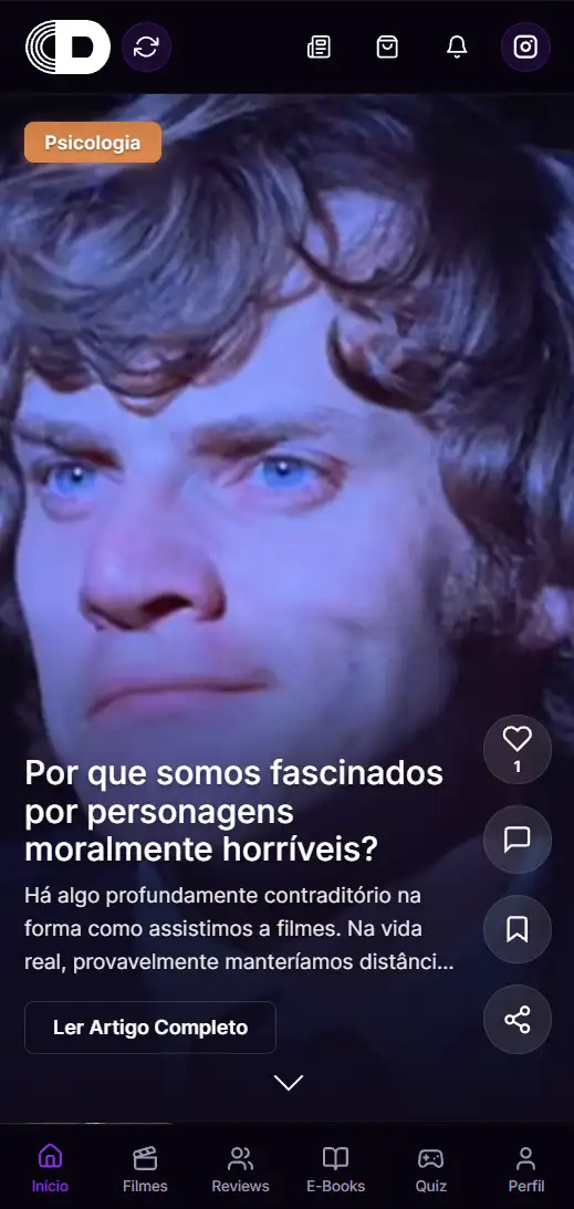 Tela inicial do Canto dos Clássicos